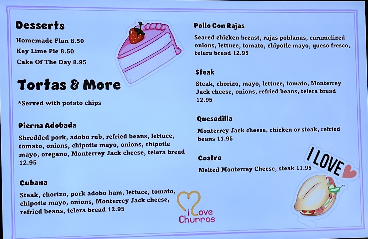 I Love Churros Restaurant Menu - Image 2