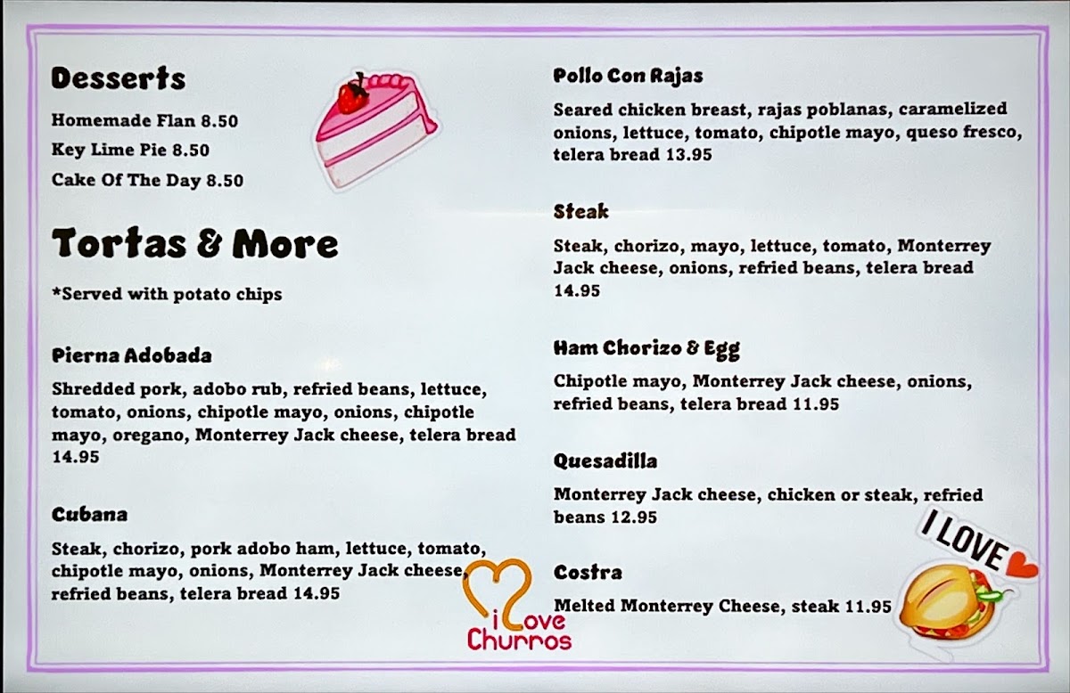I Love Churros Restaurant Menu - Image 3